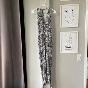 Floral Blue Print Romper with tie on back